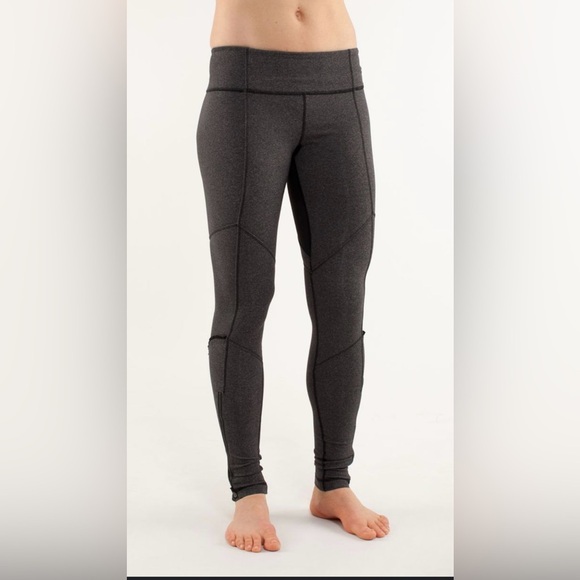 Lululemon Dressage Pant Heathered Black Leggings - Picture 1 of 9